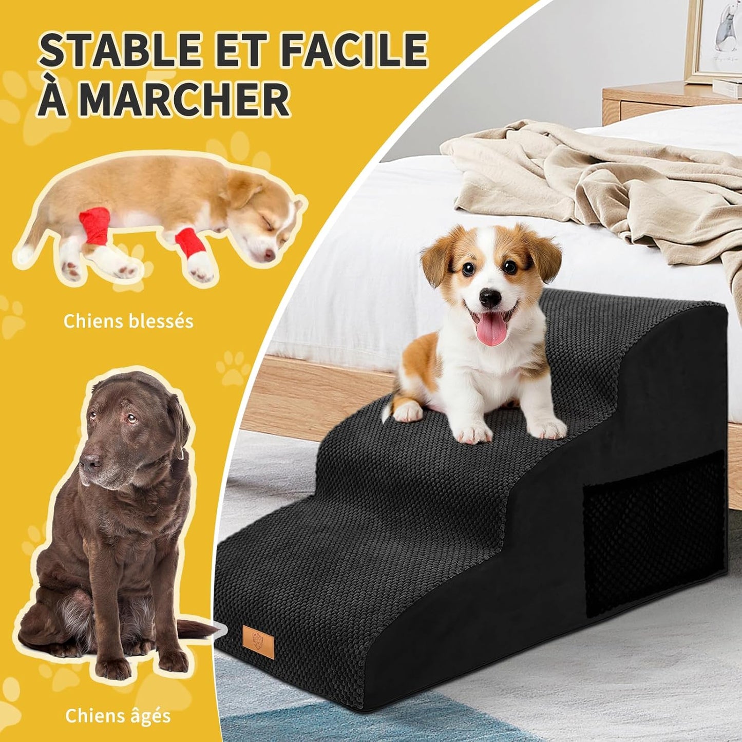 Escalier pour Chien petit à moyen - Aide à la Mobilité pour Chiens Seniors